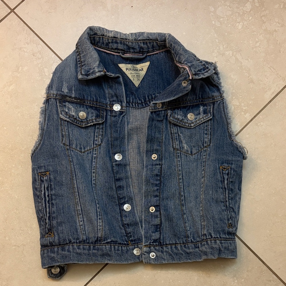 Pull&Bear Blue Denim Vest